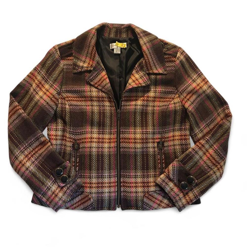 Y2K Christopher & Banks Plaid Tweed Jacket Size Medium